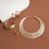 Wedding & Party Jewelry | Vintage Hoop Earrings Cuff Bracelets Collar Necklace Rings Jewelry Sets Gold – Womens