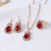 Wedding & Party Jewelry | Vintage Rhinestone Necklace Drop Earrings Rings Jewelry Sets Green – Womens