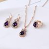 Wedding & Party Jewelry | Vintage Rhinestone Necklace Drop Earrings Rings Jewelry Sets Green – Womens