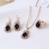 Wedding & Party Jewelry | Vintage Rhinestone Necklace Drop Earrings Rings Jewelry Sets Green – Womens