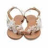 Wedding Shoes | Women’s Wedding Sandals Wedding Beach Faux Leather Flat Heel Open Toe Lace Boho Casual Slip On Shoes White – Womens