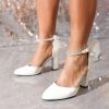 Wedding Shoes | Women’s Wedding Shoes Bowknot Rhinestone Block Heel Wedding Heels Bridal Shoes Junior Bridesmaid Shoes Elegant Point Toe Wedding Shoes Beige – Womens