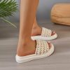 Wedding Shoes | Women’s Wedding Shoes Cloth Flat Heel Platform Open Toe Slippers Wedding Sandals Flatform Sandals Pearl Casual Honeymoon Wedding Beach Shoes Beige – Womens