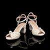 Wedding Shoes | Women’s Wedding Shoes Faux Leather Block Heel Peep Toe Wedding Sandals Bridal Shoes Pearl Elegant Wedding Party Cocktail Shoes Ivory – Womens