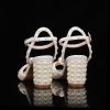 Wedding Shoes | Women’s Wedding Shoes Faux Leather Block Heel Peep Toe Wedding Sandals Bridal Shoes Pearl Elegant Wedding Party Cocktail Shoes Ivory – Womens