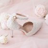 Wedding Shoes | Women’s Wedding Shoes Flower Pearl Lace Wedding Heels Bridal Shoes Point Toe Wedding Shoes White – Womens