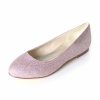 Wedding Shoes | Women’s Wedding Shoes Glitter Flat Heel Round Toe Wedding Flats Junior Bridesmaid Shoes Simple Work Daily Shoes Silver – Womens