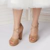 Wedding Shoes | Women’s Wedding Shoes Glitter High Heel Platform Block Heel Peep Toe Bridesmaid Shoes Daily Party Cocktail Shoes Gold – Womens