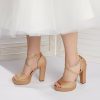 Wedding Shoes | Women’s Wedding Shoes Glitter High Heel Platform Block Heel Peep Toe Bridesmaid Shoes Daily Party Cocktail Shoes Gold – Womens