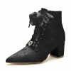 Wedding Shoes | Women’s Wedding Shoes Lace Bridal Shoes Wedding Boots Lace-up Rhinestone Chunky Heel Block Heel Vintage Shoes White – Womens