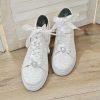 Wedding Shoes | Women’s Wedding Shoes Lace Bridal Shoes Wedding Sneakers Lace-up Rhinestone Flat Heel Shoes Ivory – Womens