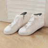 Wedding Shoes | Women’s Wedding Shoes Lace Bridal Shoes Wedding Sneakers Lace-up Rhinestone Flat Heel Shoes Ivory – Womens