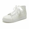 Wedding Shoes | Women’s Wedding Shoes Lace Bridal Shoes Wedding Sneakers Lace-up Rhinestone Flat Heel Shoes Ivory – Womens