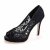 Wedding Shoes | Women’s Wedding Shoes Lace High Heel Platform Peep Toe Wedding Heels Bridal Shoes Elegant Simple Wedding Evening Shoes White – Womens