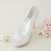 Wedding Shoes | Women’s Wedding Shoes Lace High Heel Platform Peep Toe Wedding Heels Bridal Shoes Elegant Simple Wedding Evening Shoes White – Womens