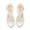 Wedding Shoes | Women’s Wedding Shoes Lace Satin Wedge Heel Platform Open Toe Wedding Sandals Bridal Shoes Elegant Wedding Daily Shoes Ivory – Womens