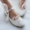 Wedding Shoes | Women’s Wedding Shoes Lace-Up Wedding Flats Bridal Shoes Junior Bridesmaid Shoes Elegant Round Toe Wedding Shoes White – Womens