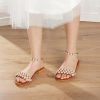 Wedding Shoes | Women’s Wedding Shoes Leather Flat Heel Open Toe Wedding Sandals Bridal Shoes Pearl Rhinestone Boho Wedding Daily Beach Shoes As Picture – Womens