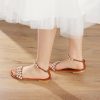 Wedding Shoes | Women’s Wedding Shoes Leather Flat Heel Open Toe Wedding Sandals Bridal Shoes Pearl Rhinestone Boho Wedding Daily Beach Shoes As Picture – Womens