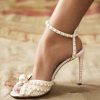 Wedding Shoes | Women’s Wedding Shoes Leather High Heel Peep Toe Ankle Strap Sandals Wedding Sandals Bridal Shoes Pearl Elegant Wedding Party Prom Evening Cocktail Shoes Beige – Womens