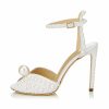 Wedding Shoes | Women’s Wedding Shoes Leather High Heel Peep Toe Ankle Strap Sandals Wedding Sandals Bridal Shoes Pearl Elegant Wedding Party Prom Evening Cocktail Shoes Beige – Womens