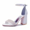 Wedding Shoes | Women’s Wedding Shoes Pearl Ankle Strap Sandals Wedding Sandals Bridal Shoes Elegant Open Toe Wedding Party Shoes White – Womens