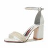 Wedding Shoes | Women’s Wedding Shoes Pearl Ankle Strap Sandals Wedding Sandals Bridal Shoes Elegant Open Toe Wedding Party Shoes White – Womens