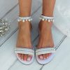 Wedding Shoes | Women’s Wedding Shoes Pearl Rhinestone Tassel Wedding Sandals Bridal Shoes Open Toe Flat Heel Wedding Beach Shoes White – Womens