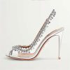 Wedding Shoes | Women’s Wedding Shoes PVC Stiletto Heel High Heel Peep Toe Slingbacks Wedding Heels Bridal Shoes Crystal Sexy Elegant Party Cocktail Evening Prom Wedding Shoes Silver – Womens