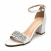 Wedding Shoes | Women’s Wedding Shoes Rhinestone Ankle Strap Sandals Wedding Sandals Bridal Shoes Elegant Open Toe Wedding Party Shoes White – Womens