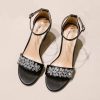 Wedding Shoes | Women’s Wedding Shoes Rhinestone Ankle Strap Sandals Wedding Sandals Bridal Shoes Elegant Open Toe Wedding Party Shoes White – Womens