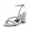 Wedding Shoes | Women’s Wedding Shoes Rhinestone Ankle Strap Sandals Wedding Sandals Bridal Shoes Open Toe Block Heel Wedding Party Evening Cocktail Shoes White – Womens