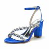 Wedding Shoes | Women’s Wedding Shoes Rhinestone Ankle Strap Sandals Wedding Sandals Bridal Shoes Open Toe Block Heel Wedding Party Evening Cocktail Shoes White – Womens