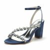 Wedding Shoes | Women’s Wedding Shoes Rhinestone Ankle Strap Sandals Wedding Sandals Bridal Shoes Open Toe Block Heel Wedding Party Evening Cocktail Shoes White – Womens