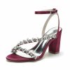 Wedding Shoes | Women’s Wedding Shoes Rhinestone Ankle Strap Sandals Wedding Sandals Bridal Shoes Open Toe Block Heel Wedding Party Evening Cocktail Shoes White – Womens