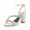 Wedding Shoes | Women’s Wedding Shoes Rhinestone Ankle Strap Sandals Wedding Sandals Bridal Shoes Open Toe Block Heel Wedding Party Evening Cocktail Shoes White – Womens