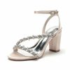 Wedding Shoes | Women’s Wedding Shoes Rhinestone Ankle Strap Sandals Wedding Sandals Bridal Shoes Open Toe Block Heel Wedding Party Evening Cocktail Shoes White – Womens