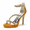 Wedding Shoes | Women’s Wedding Shoes Rhinestone Ankle Strap Sandals Wedding Sandals Bridal Shoes Open Toe Stiletto Heel Platform High Heel Prom Cocktail Evening Party Wedding Shoes White – Womens