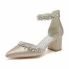 Wedding Shoes | Women’s Wedding Shoes Rhinestone Chunky Heel Block Heel Wedding Heels Bridal Shoes Elegant Point Toe Wedding Party Evening Cocktail Shoes Ivory – Womens