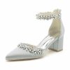 Wedding Shoes | Women’s Wedding Shoes Rhinestone Chunky Heel Block Heel Wedding Heels Bridal Shoes Elegant Point Toe Wedding Party Evening Cocktail Shoes Ivory – Womens