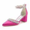 Wedding Shoes | Women’s Wedding Shoes Rhinestone Chunky Heel Block Heel Wedding Heels Bridal Shoes Elegant Point Toe Wedding Party Evening Cocktail Shoes Ivory – Womens