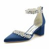 Wedding Shoes | Women’s Wedding Shoes Rhinestone Chunky Heel Block Heel Wedding Heels Bridal Shoes Elegant Point Toe Wedding Party Evening Cocktail Shoes Ivory – Womens