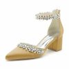 Wedding Shoes | Women’s Wedding Shoes Rhinestone Chunky Heel Block Heel Wedding Heels Bridal Shoes Elegant Point Toe Wedding Party Evening Cocktail Shoes Ivory – Womens