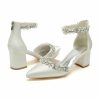 Wedding Shoes | Women’s Wedding Shoes Rhinestone Chunky Heel Block Heel Wedding Heels Bridal Shoes Elegant Point Toe Wedding Party Evening Cocktail Shoes Ivory – Womens