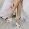 Wedding Shoes | Women’s Wedding Shoes Satin Block Heel Open Toe Ankle Strap Sandals Wedding Sandals Bridal Shoes Bowknot Pearl Elegant Wedding Party Prom Evening Cocktail Shoes White – Womens