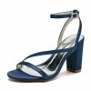 Wedding Shoes | Women’s Wedding Shoes Satin Block Heel Open Toe Ankle Strap Sandals Wedding Sandals Bridesmaid Shoes Elegant Simple Wedding Work Party Prom Evening Cocktail Shoes White – Womens