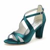 Wedding Shoes | Women’s Wedding Shoes Satin Block Heel Open Toe Wedding Sandals Bridesmaid Shoes Elegant Simple Wedding Party Prom Evening Shoes White – Womens