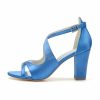 Wedding Shoes | Women’s Wedding Shoes Satin Block Heel Open Toe Wedding Sandals Bridesmaid Shoes Elegant Simple Wedding Party Prom Evening Shoes White – Womens