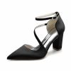 Wedding Shoes | Women’s Wedding Shoes Satin Block Heel Point Toe Wedding Heels Bridesmaid Shoes Elegant Simple Wedding Party Evening Shoes Champagne – Womens