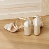 Wedding Shoes | Women’s Wedding Shoes Satin Block Heel Square Toe Open Toe Wedding Sandals Bridesmaid Shoes Elegant Simple Wedding Party Prom Cocktail Shoes Ivory – Womens